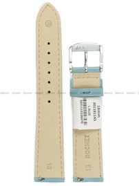 Pasek skórzany do zegarka - Rochet New York 3011811XS - 18 mm - Niebieski