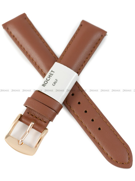 Pasek skórzany do zegarka - Rochet New York 3011603XS - 16 mm - Brązowy