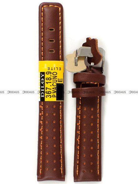 Pasek skórzany Diloy CP367.18.9 - 18mm brązowy