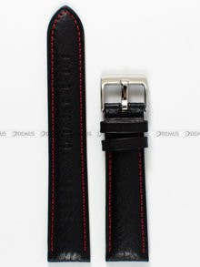 Pasek skórzany do zegarka Bisset - PB18.20.1 - 20 mm czarny