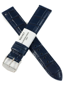Pasek skórzany do zegarka - Rochet Charleston 5491806ST - 18 mm - Niebieski