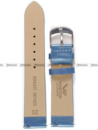 Pasek Undine skórzany do zegarka Vostok - 20 mm niebieski