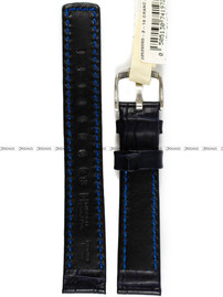 Pasek skórzany do zegarka - Hirsch Grand Duke 02528080-2-18 - 18 mm granatowy