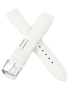 Pasek skórzany do zegarka - Rochet Boston 6020602 - 18 mm - Biały