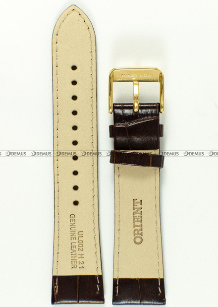 Pasek skórzany do zegarka Orient RA-AG0003S10B - UL002011K0 - 21 mm brązowy