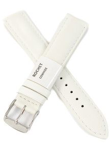 Pasek skórzany do zegarka - Rochet Miami 5411802ST - 18 mm - Biały