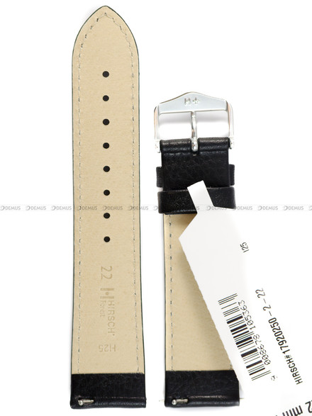 Pasek skórzany do zegarka - Hirsch Forest 17920250-2-22 - 22 mm czarny