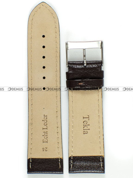 Pasek skórzany do zegarka - Tekla PT37.24.2.7 - 24 mm brązowy