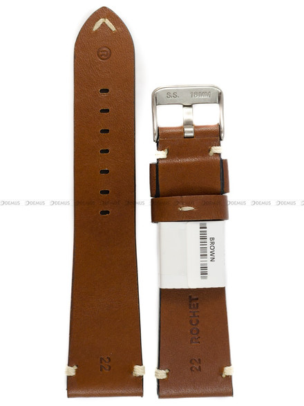 Pasek skórzany do zegarka - Rochet Harrison 7442203ST13 - 22 mm - Brązowy