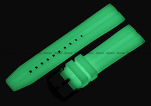 Pasek silikonowy do zegarka Vostok Europe Space Race 6S30-325C744S - 22 mm - luminescencyjny, świecący w nocy