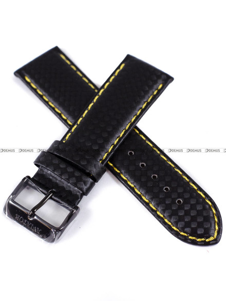 Pasek skórzano-karbonowy do zegarka Aviator MIG 35 - 24 mm