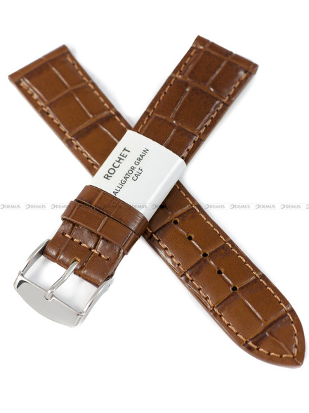 Pasek skórzany do zegarka - Rochet Charleston 5492004ST - 20 mm - Brązowy