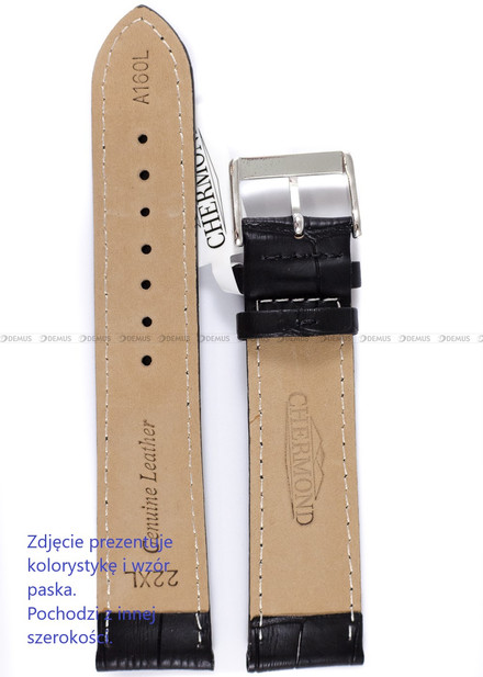 Pasek skórzany do zegarka - Chermond A160L.26.1.1-S-XL - 26 mm