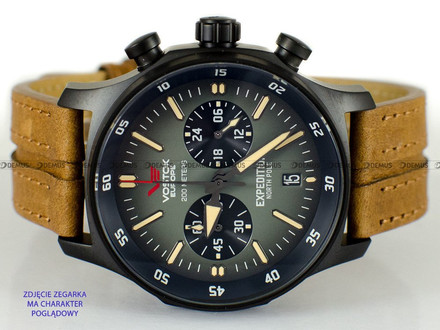 Pasek skórzany do zegarka Vostok Europe Expedition North Pole VK64-592C558 - 22 mm