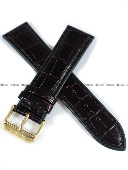 Pasek skórzany do zegarka Orient FAC08002F0 - UDFGGA1 - 22 mm brązowy