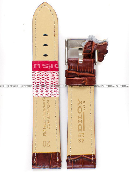 Pasek skórzany Diloy 361.20.8 - 20mm brązowy