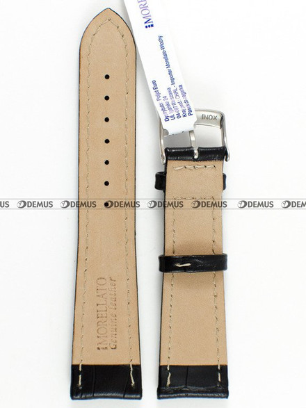 Pasek skórzany do zegarka - Morellato U3252480019 - 20 mm czarny