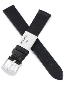 Pasek skórzany do zegarka - Rochet Leeds 6130501 - 16 mm - Czarny