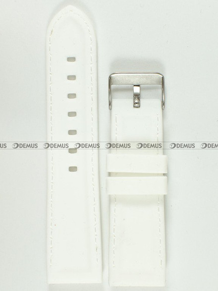 Pasek silikonowy do zegarka - Chermond PG1.24.7.7 - 24 mm biały