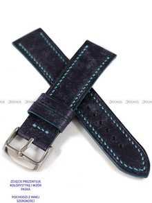 Pasek skórzany ręcznie robiony A. Kucharski Leather - Conceria Il Ponte Maya - Black/Green - 24 mm