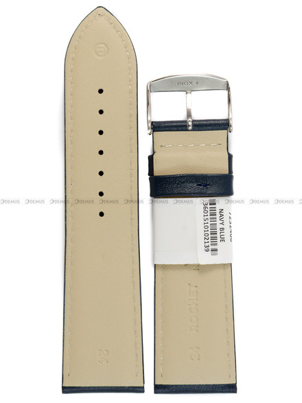 Pasek skórzany do zegarka - Rochet Neptune 7232406 - 24 mm - Niebieski
