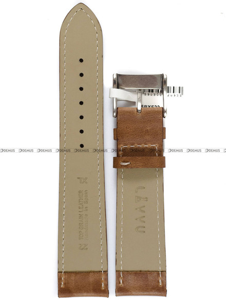 Pasek skórzany do zegarka - LAVVU LSBXE22 - 22 mm - XL
