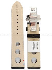 Pasek skórzany do zegarka - Rochet Le Mans 7932201BD - 22 mm - Czarny