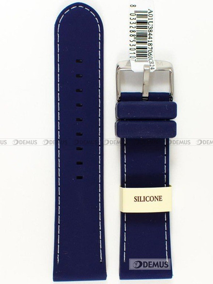 Pasek silikonowy do zegarka - Morellato A01U3844187060 24mm niebieski