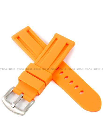 Pasek silikonowy do zegarka Balticus Deep Water Pomarańczowy - 24 mm