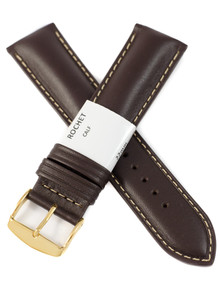 Pasek skórzany do zegarka - Rochet Ibiza 5560803 - 22 mm - Brązowy beżowe przyszycie