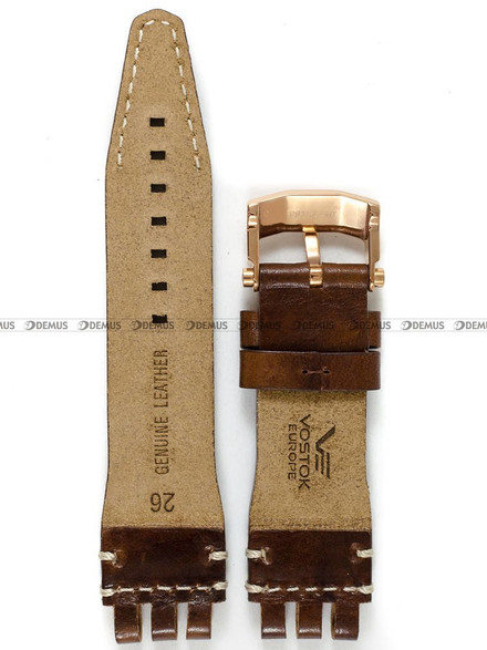 Pasek skórzany do zegarka Vostok Energia NH35A-575B281 - 20 mm brązowy