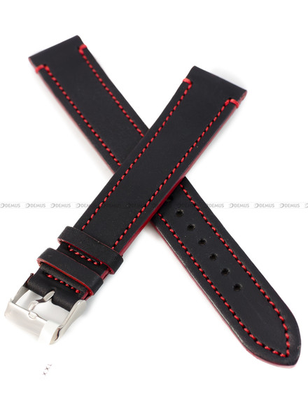 Pasek skórzany do zegarka - LAVVU LSQBR20 - 20 mm - XXL