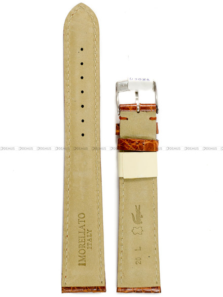 Pasek skórzany z krokodyla do zegarka - Morellato Amadeus A01K0518052041CR20 - 20 mm - XL