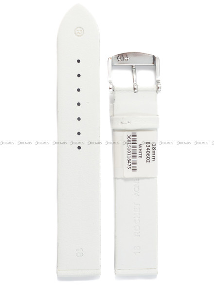 Pasek skórzany do zegarka - Rochet Trendy 6340602 - 18 mm - Biały