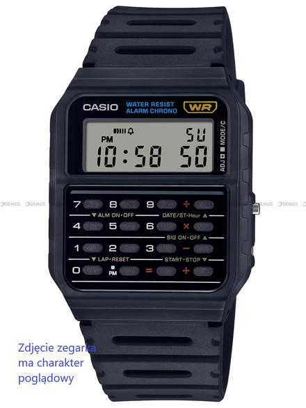 Pasek z tworzywa do zegarków Casio W-720 i CA-53 - 20mm czarny