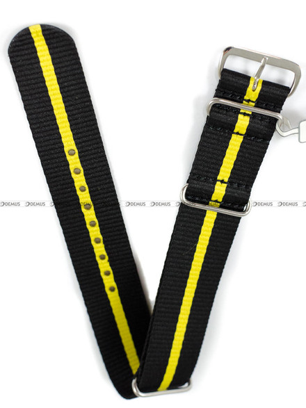 Pasek NATO nylonowy do zegarka - Fluco Field 919M-01/15-22 - 22 mm