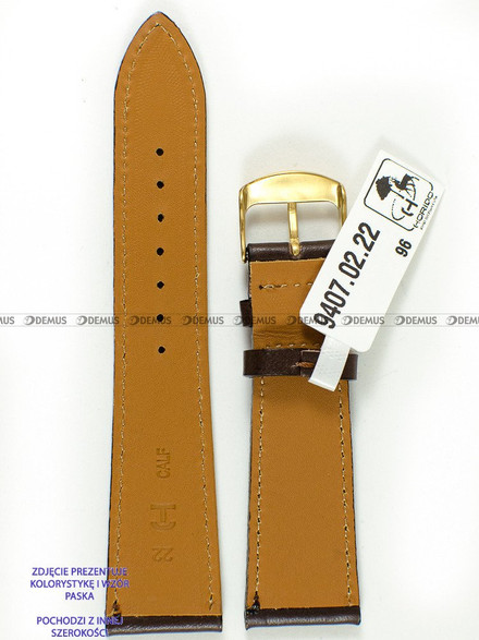 Pasek skórzany do zegarka - Horido 9407.02.20S - 20 mm - Zwężany