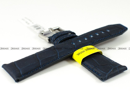 Pasek do zegarka wodoodporny skórzany - Morellato A01X4497B44062CR24 24 mm niebieski