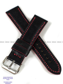 Pasek skórzany ręcznie robiony A. Kucharski Leather - Conceria Il Ponte Maya - black/red 16 mm