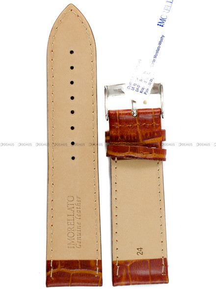 Pasek skórzany do zegarka - Morellato X2269480041 24mm brązowy