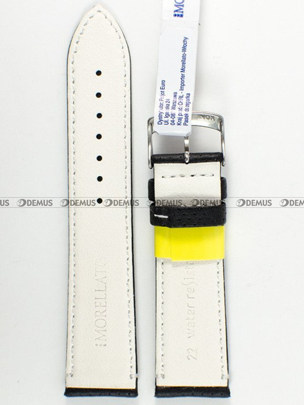 Pasek skórzany wodoodporny do zegarka - Morellato X4909C18817 22 mm czarny