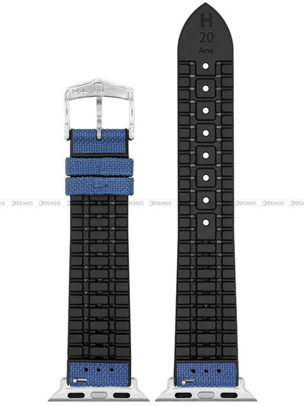 Pasek metariałowo-kauczukowy z adapterem do Apple Watch - Hirsch Arne 0925090080AD-2-20 - 20 mm - Zestaw