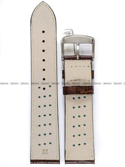 Pasek skórzany do zegarka - Fluco Mokka 207M-02-22 - 22 mm