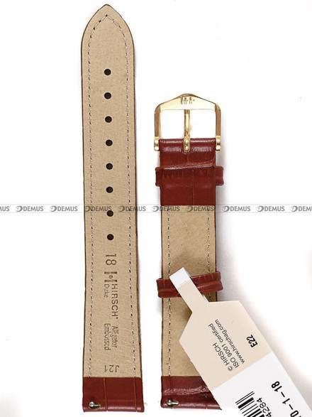 Pasek skórzany do zegarka - Hirsch Duke 01028070-1-18 - 18  mm - L