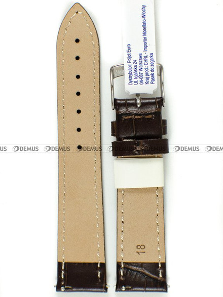 Pasek skórzany do zegarka - Morellato A01D5192480032CR18 - 18 mm brązowy