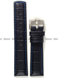 Pasek skórzany do zegarka - Hirsch Grand Duke 02528080-2-22 - 22 mm granatowy