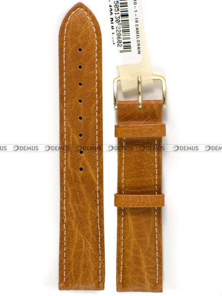 Pasek skórzany do zegarka - Hirsch Camelgrain 01009010-1-19 - 19 mm brązowy