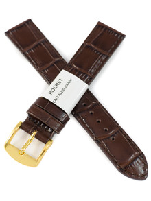 Pasek skórzany do zegarka - Rochet Yaounde 5190603 - 18 mm - Brązowy