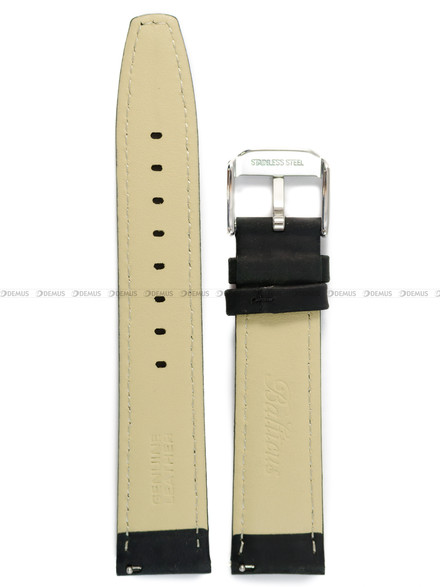 Pasek skórzany do zegarka Balticus Volans - 20 mm - Czarny