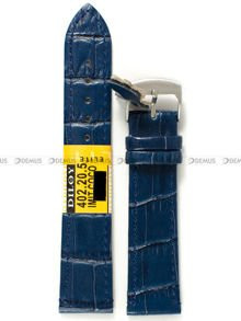 Pasek skórzany do zegarka - Diloy 402.20.5 - 20 mm niebieski